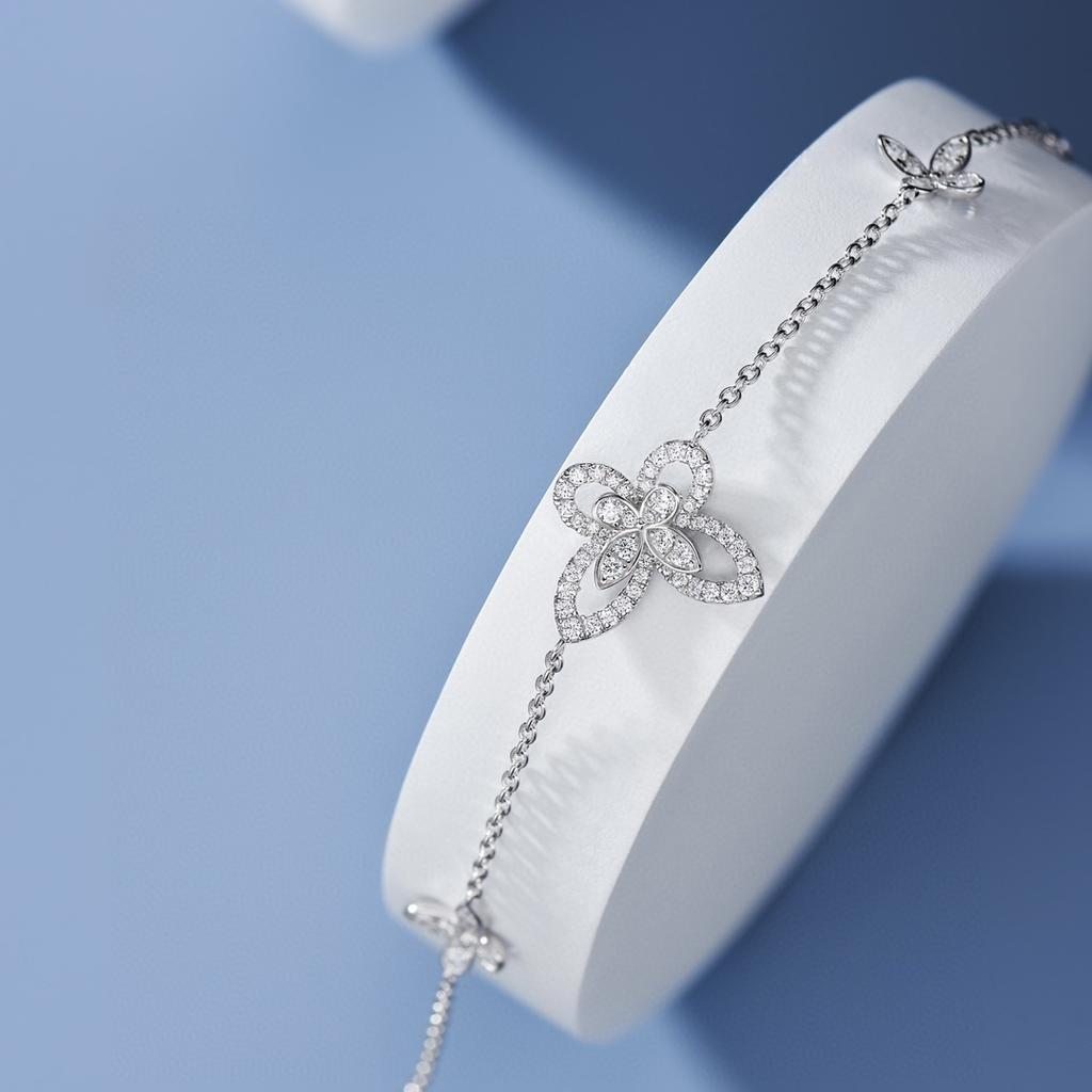 Classic S925 silver phantom butterfly hollow out women's bracelet. Exquisite gifts. Luxury Jewelry