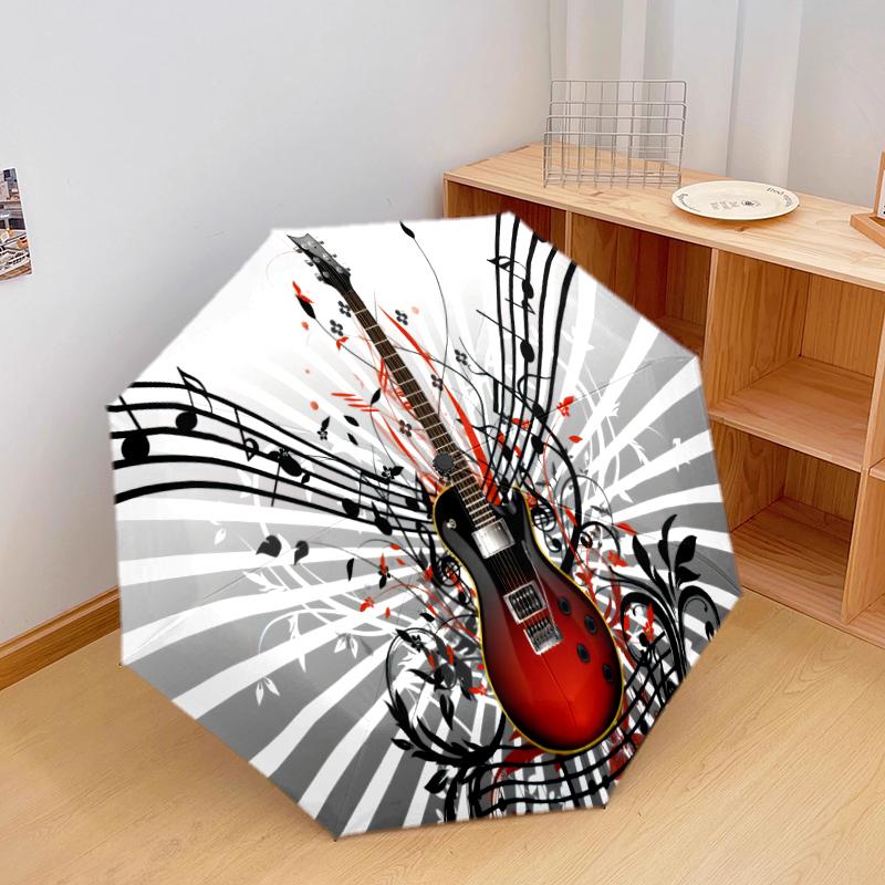 1PC electric guitar Umbrella Portable Folding Umbrella Iron Frame Hole Bone Structure Outdoor Home Umbrella A15