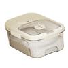 Rice Storage Box Transparent Sealed Press Type Magnetic Switch Kitchen Grain Storage Container for Dry Food Small Cream
