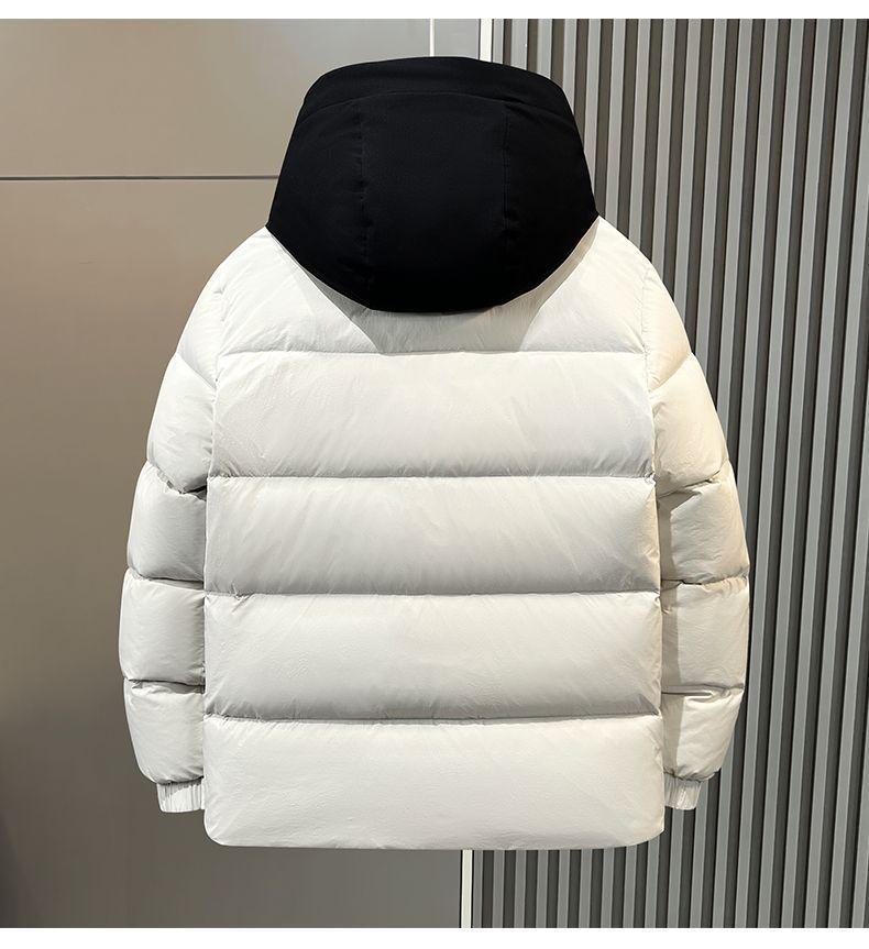 Winter Mengjia Black Warrior Daunenjacke: Unisex Kurzmantel mit Kapuze und dicken, warmen Entendaunen