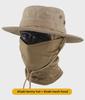 Men's Camouflage Bucket Hat Set: Multifunctional, Breathable, Sun-Protective Fishing Hat with Round Brim.