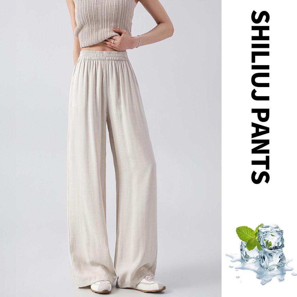 Crescent Moon Women’s Tencel Linen Wide-Leg Pants - Spring/Summer 2026, Lightweight & Cool