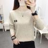 Women's Plus Size Round Neck Knitted Sweater: Fashionable Autumn/Winter Long Sleeve Warm Pullover