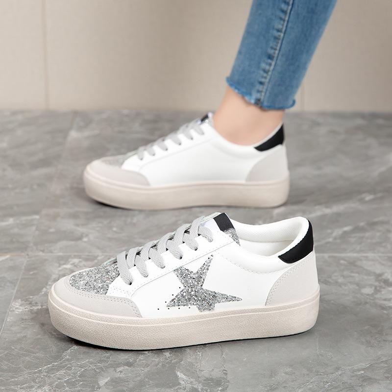 Autumn new lightweight board shoes non-slip soft sole women's platform casual shoes fashion star white shoes