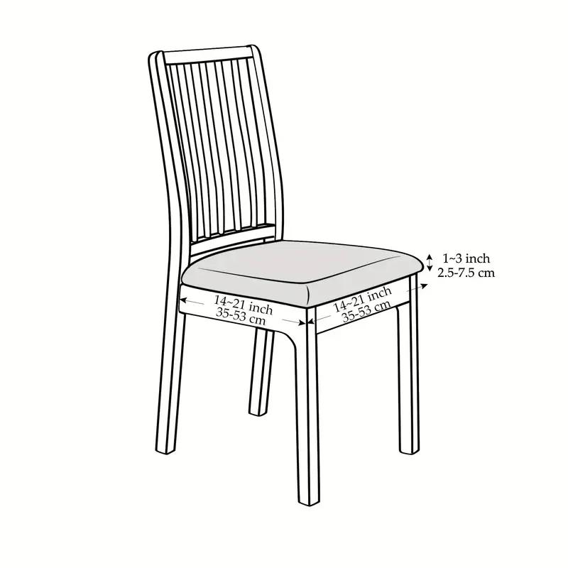 Jacquard Stol Setetrekk Slitesterk Stretch Stol Protector Trekk Spisestue Kjøkken Kontor Vaskbar Stol Pute Slipcovers