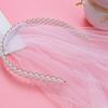 Triple-Row Pearl Headband & Double-Layer Veil Bridal Headdress