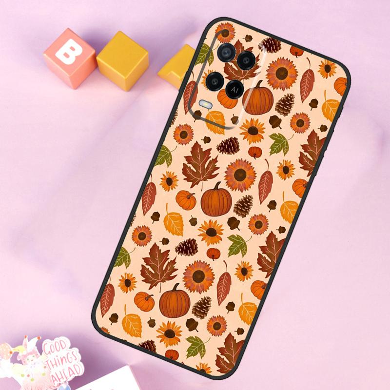 Herbst Kürbis Hülle Für Oppo A54 A74 A94 A40 A60 A80 A18 A38 A58 A78 A98 A96 A76 A16 A15 A17 A57 A5 A6 Pro