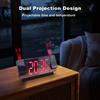 DIGITAL DUAL PROJECTION ALARM CLOCK FOR BEDROOM - Large LED Display, 2*180° Rotatable Projector, Loud Alarm , 12/24H