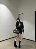 Korean Style Autumn Set: Slim-Fit Long-Sleeved Top & High-Waisted Bodycon Skirt.