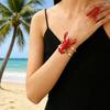 2 Stück Damen Armband Ring 3D Simulierte Flusskrebs Dekoration Armband Öffnung Verstellbares Fingerband Schmuck Geschenk