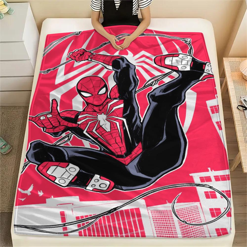 Spider Man Black Graphic Blanket Suitable For All Seasons Camping Trip Air Conditioning Blanket Christmas Gifts Digital Printing