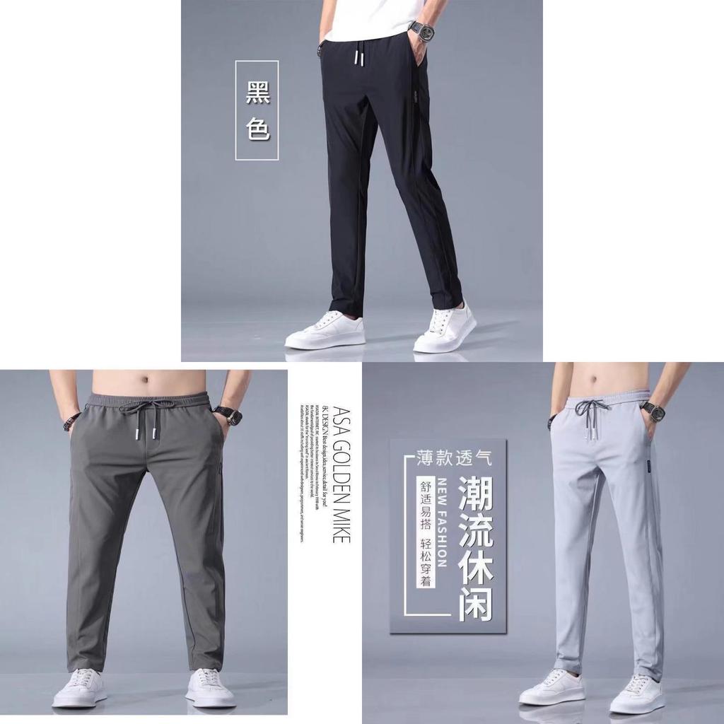 Slim Fit Mens Summer Sports Pants With High Elastic Fabric For Casual Wear