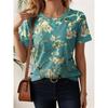 Fashion Flower Floral T-Shirts 3D Print Women New O-Neck Short Sleeves T Shirt Streetwear Y2k Harajuku Tees Tops Female Clothing