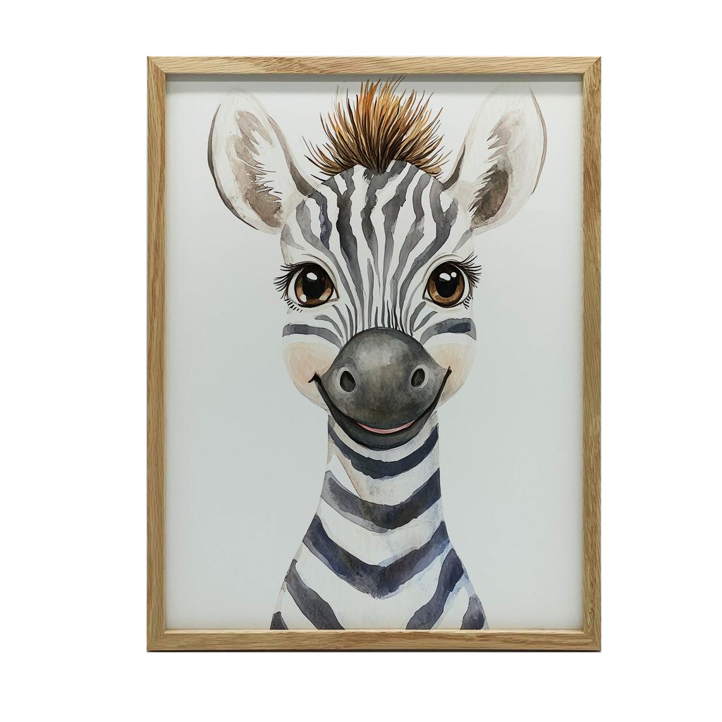 Plakat Wesoła Zebra Plakat Wesoła Zebra, 30X40 Cm, Rama Aluminiowa Czarna, Papier Matowy 230 Gsm