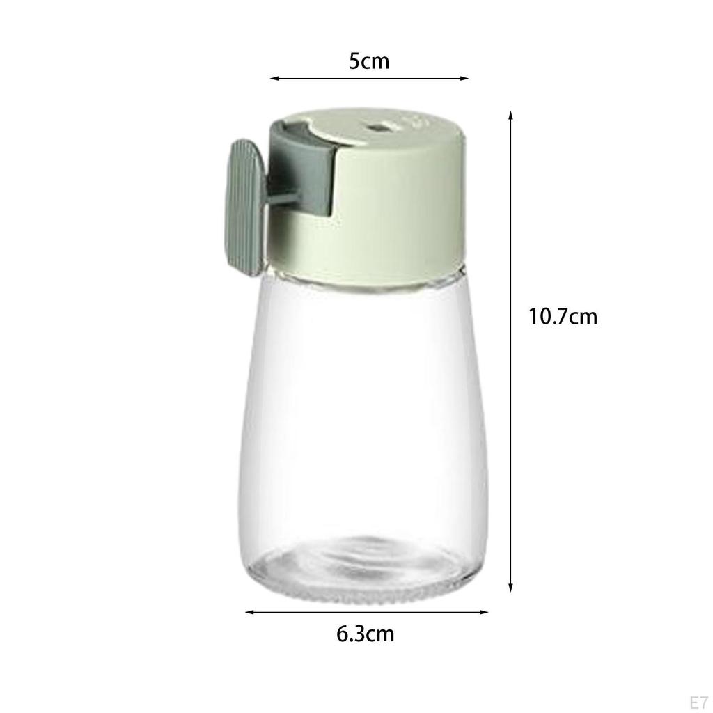 Measuring Seasoning Bottle Push Type Salts Control Jar Glass Limit Shaker