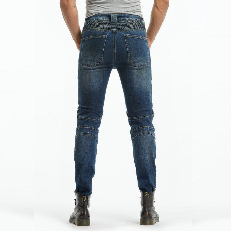 Motorradjeans Herren Retro und Alt Lässig Motorradhose, Elastische Radfahrer Ritter Anti-Drop Hose, Silikon Schutzausrüstung