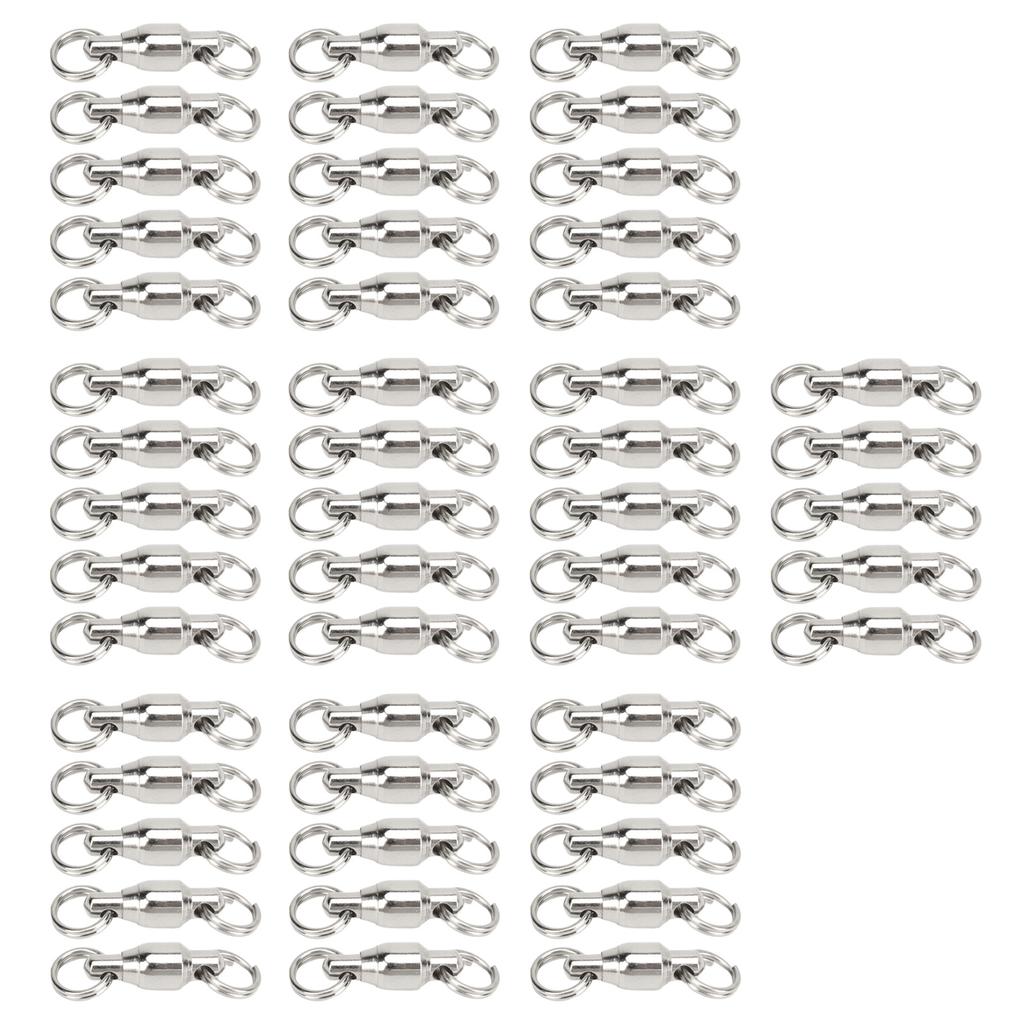 50pcs Ball Bearing Swivels Connector High Strength Stainless Steel  Welded Rings Barrel Swivels