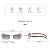 European and American frameless imitation wood grain leg sunglasses for men and women