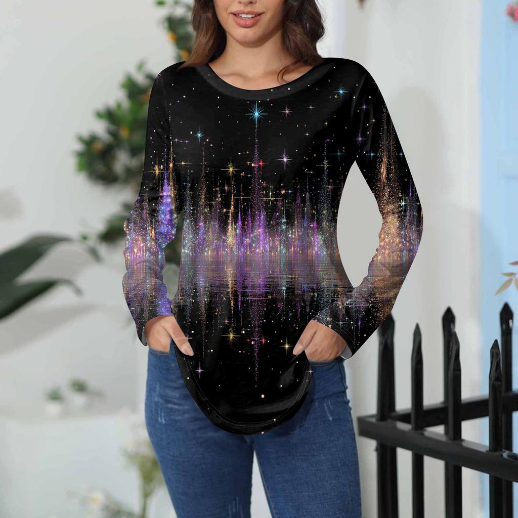 T-skjorter For kvinner Høst Uformelle Langermede skjorter Genser Vintage grafisk trykk Topp Genser Valentinsdag