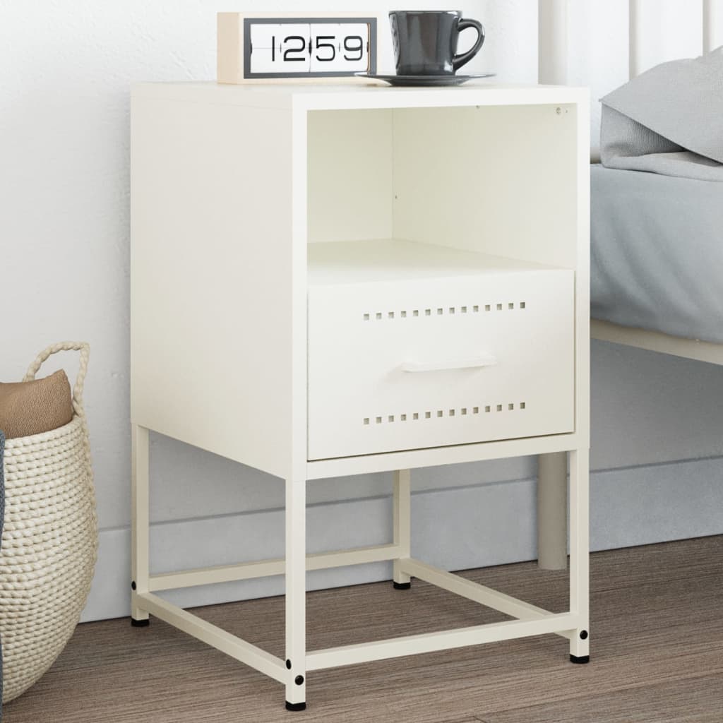 Nightstand White 36 X 39 X 60.5 Cm Steel