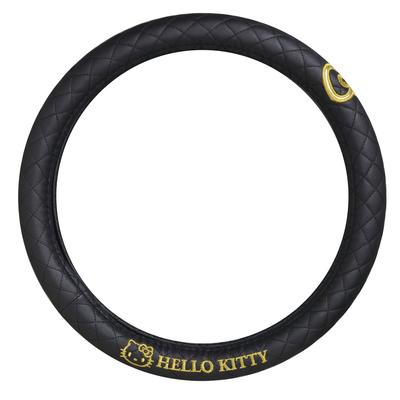 SEIWA Car Interior Steering Wheel Cover Hello Kitty KT488 Black Gold HELLO KITTY &