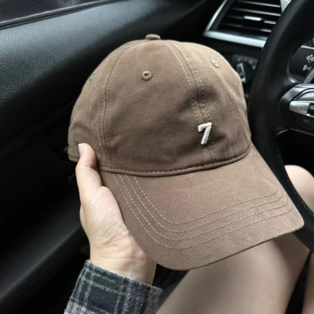 Sunscreen Baseball Cap Korean Style Cotton Peaked Hat Fashion Embroidered 7 Cap  Girls