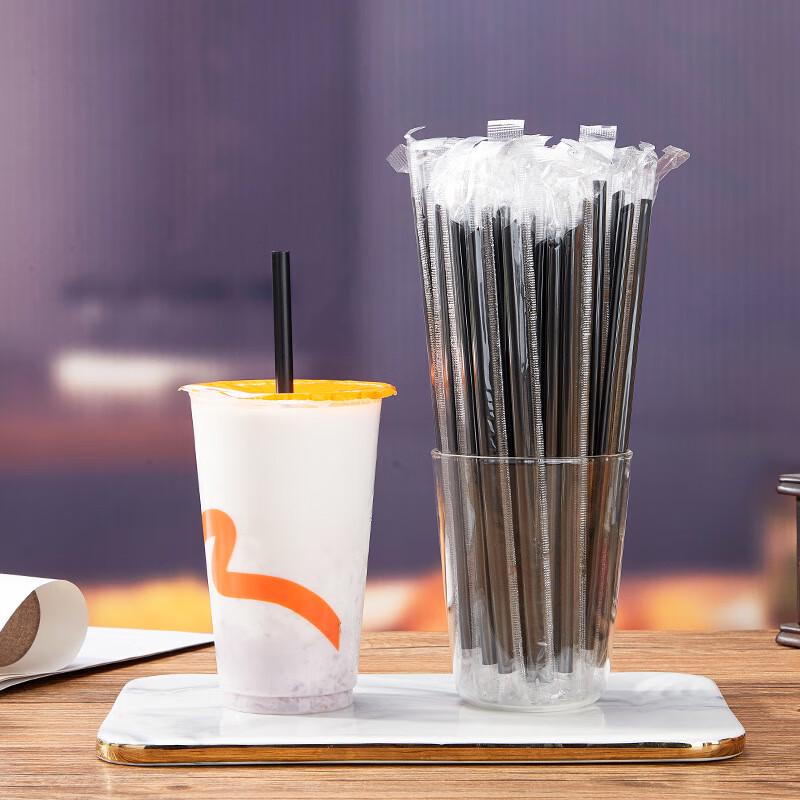 ZISIZ Individually Wrapped Pointed Tip Disposable Straw