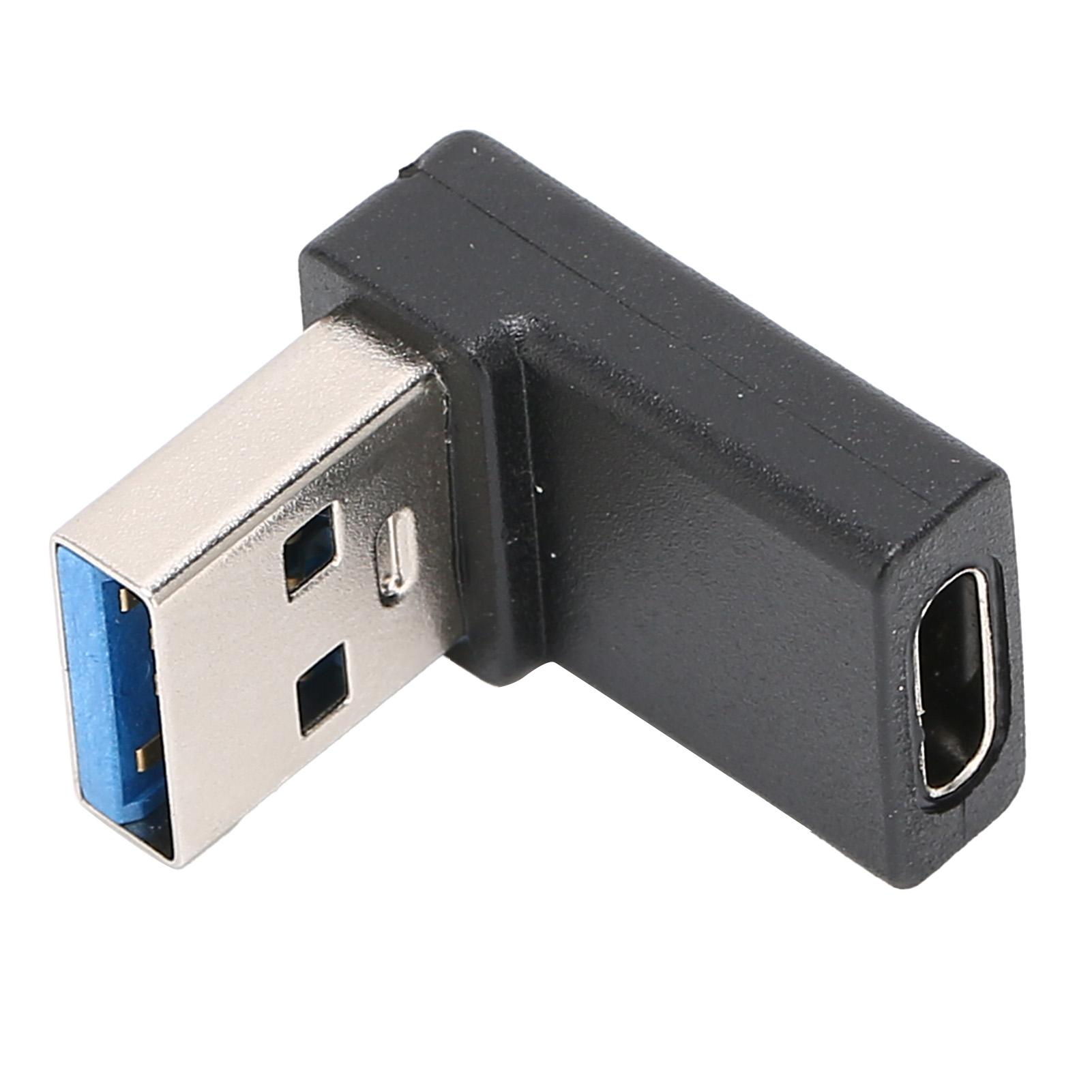 

Адаптер USB 3.0 папа на Type-C мама 90-градусный L-образный разъем для зарядки и передачи данных для