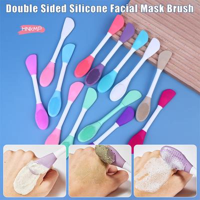 1 Stück Silikon Doppelseitiger Gesichtsmaskenpinsel Peeling Mitesserentferner Reiniger Schlammmasken Spatel Gesichtshautpflege Werkzeug