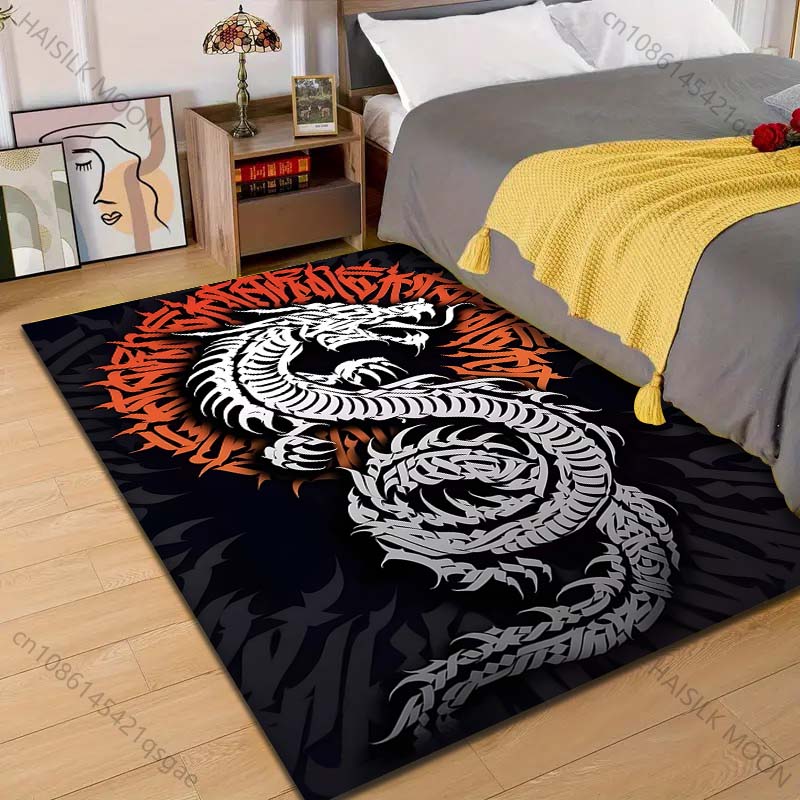Dragon Pattern Calligraphy Art Pattern Rug Carpets for Bedroom Living Room Sofa Mat Creative Door Mat Cloakroom Home Decor