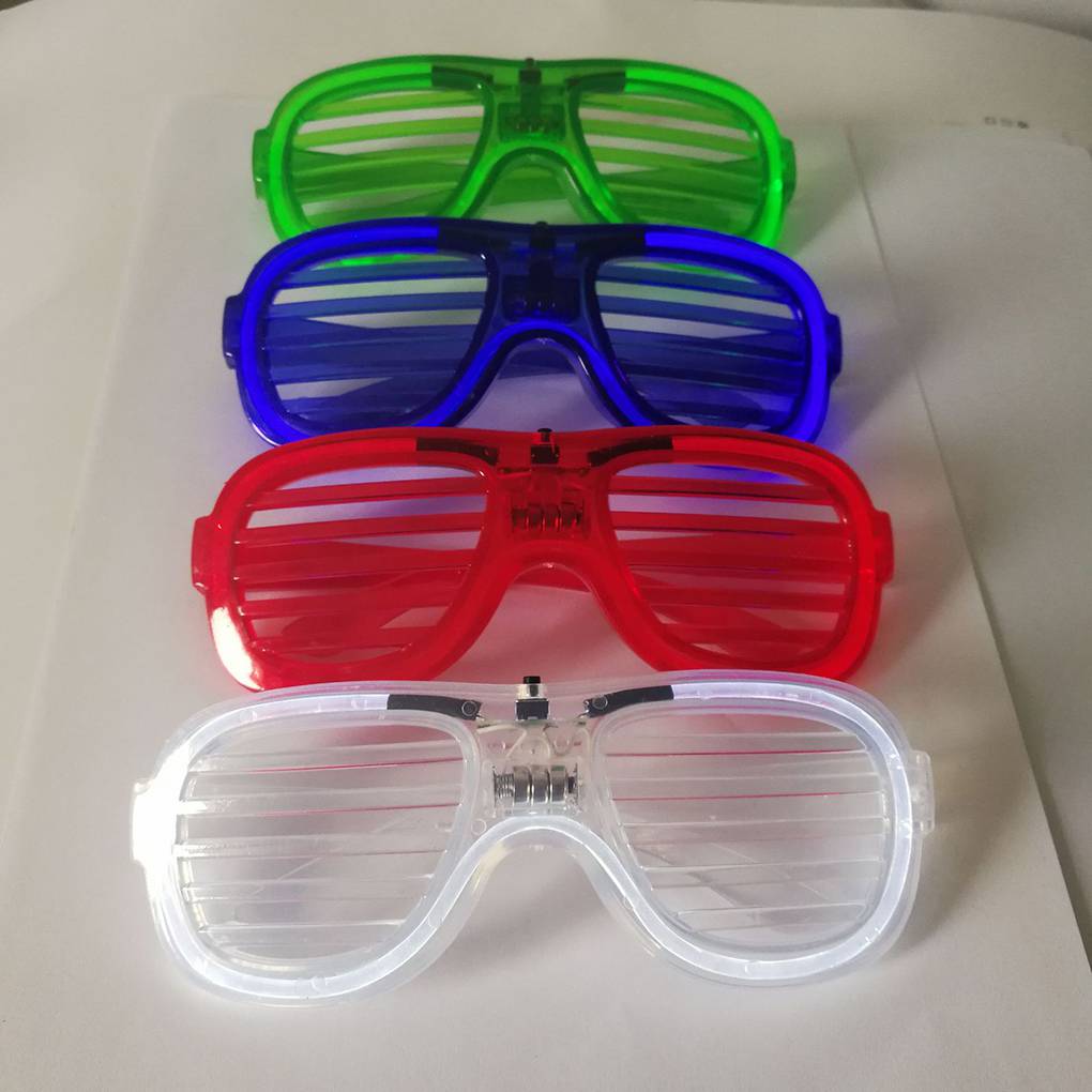 LED-Brille Tragbar Kunststoff Leuchtend Verschluss Aufleuchtend Brillen Feiertag Batteriebetrieben Brillen Blinken Requisiten Zubehör