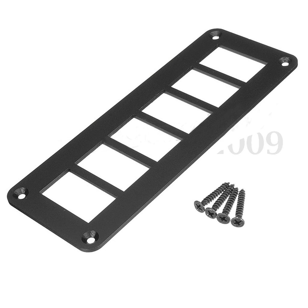 6 Way Car Truck Boat RV Aluminum Rocker Switch Panel Housing Holder Mount