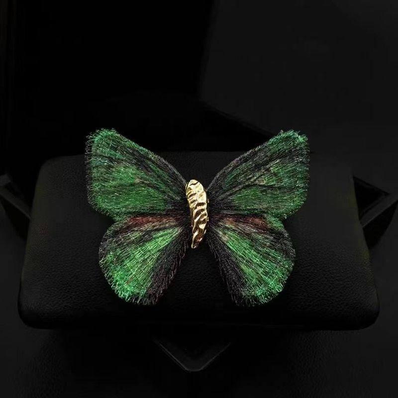 

Ретро Легкая Вышитая Брошь-Корсаж с Бабочкой Высокого класса Изысканный Модный Нишевый Дизайн Роскошные Аксессуары-Булавки Green butterfly