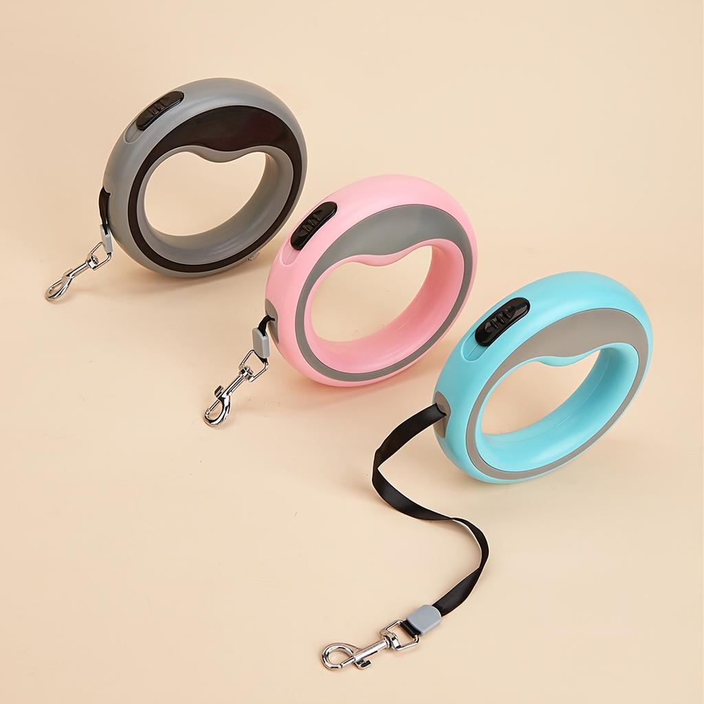 Retractable Dog Lead Heavy-Duty Extendable Dog Leads Strong Nylon Tape Leash One-Handed Brake Lock Tangle-Free Design for Small