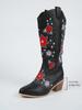Autumn new European and American style mid-heel embroidered high boots women's large size embroidered thick heel leather knight cowboy boots