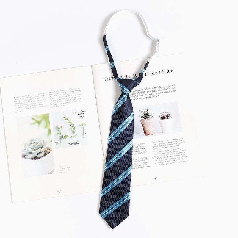 Kids Tie With Striped Badge Pattern For School Uniforms And Casual Wear