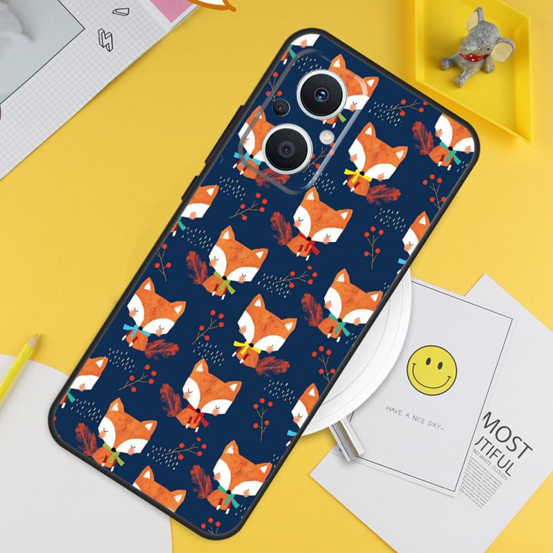 Cartoon Foxes Animal For OPPO Reno 8T 11F 12F 13F 14F 7 8 Lite 10 11 12 13 14 Pro OPPO Find X9 X8 X5 X6 Pro Case