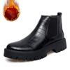 Mode 38-45 Herbst und Winter Herrenstiefel Schwarz Ein Fuß Dicke Sohle Verschleißfest und Höhenvergrößernd Modemarke Chelsea Boots