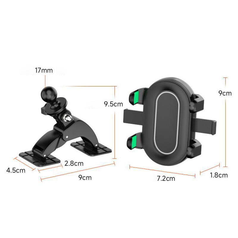 Handyhalterungszubehör mit doppelter Klebebasis für Armaturenbrett, universeller 17-mm-Kugelkopf, 360°-Drehung