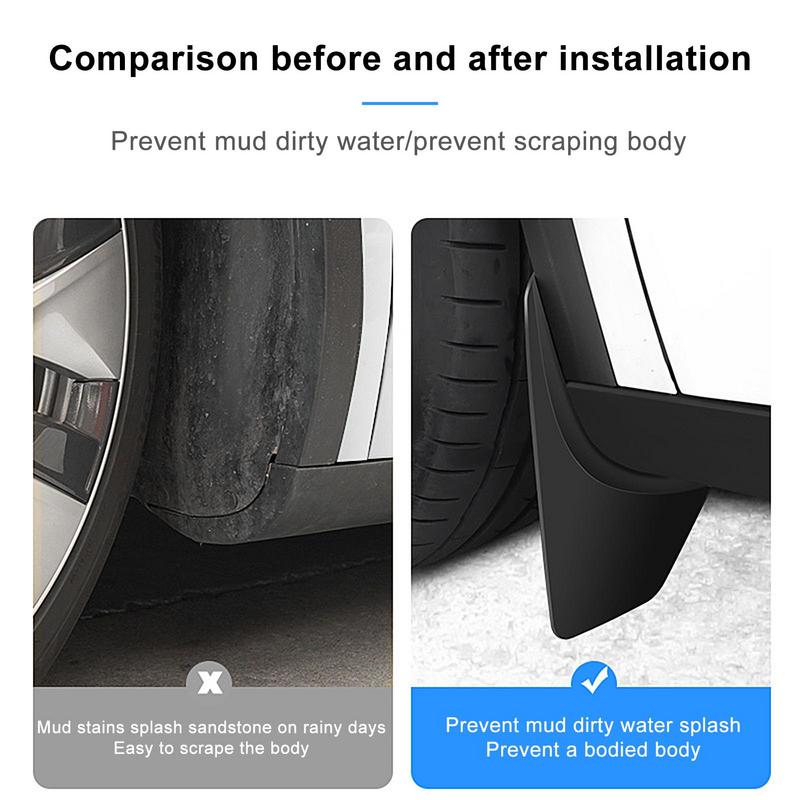 For Tesla Model Y 2024 2024 2024 Mud Flaps No Drill Mudguards Winter Splash Guards Front RearFender Protector Car Accessories
