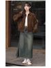 American Retro Petite Maillard Coffee Spring Jacket