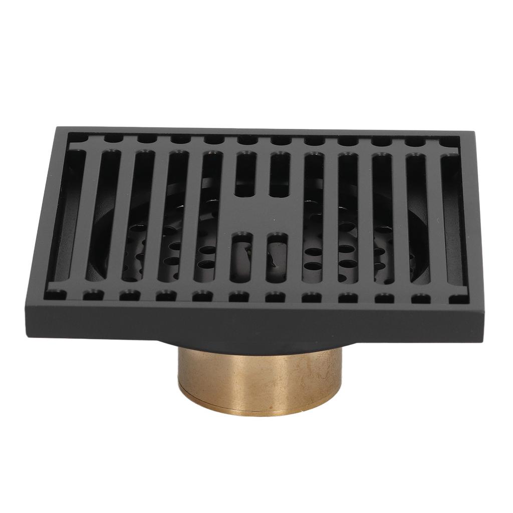 Shower Floor Drain Copper Odorproof Black Large Displacement Floor Drain Set for Bathroom Toilet