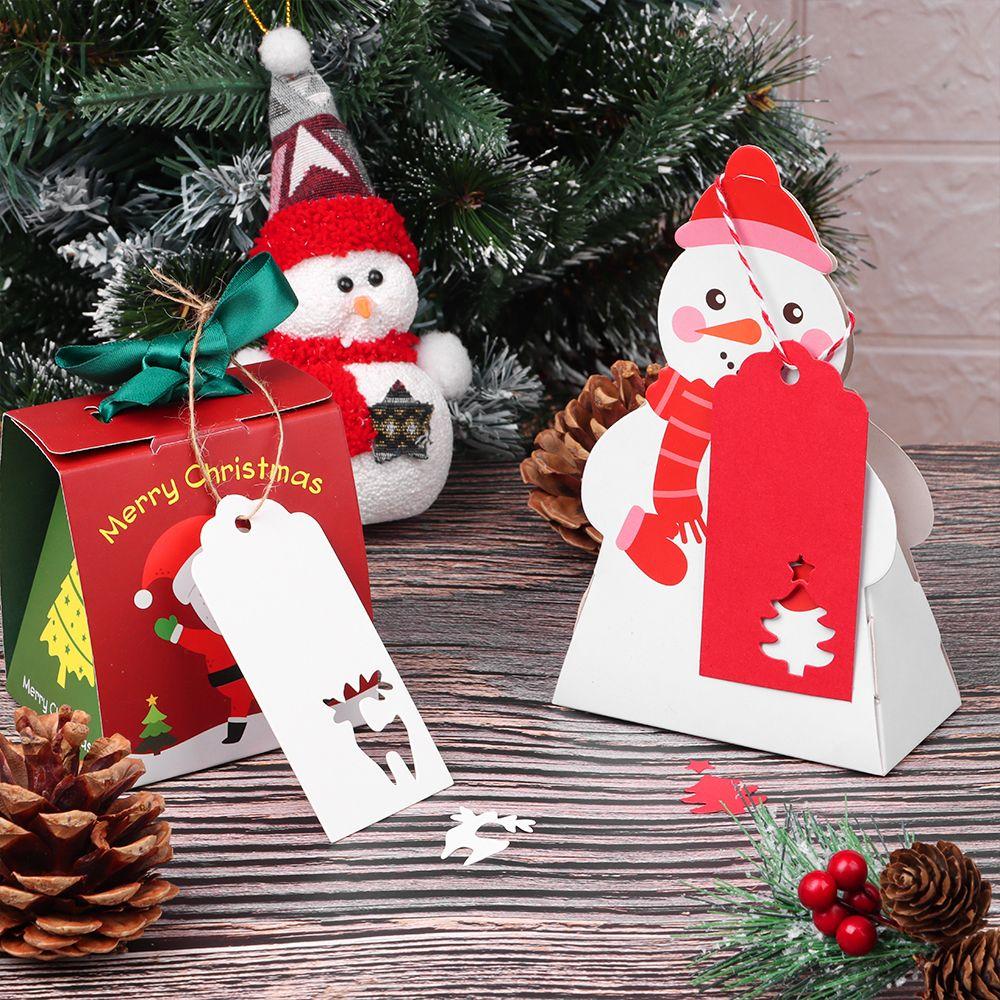 Decorations Xmas Tree Gift Wrapping Kraft Paper Tags Snowflake Christmas Card Label Thanks Tag