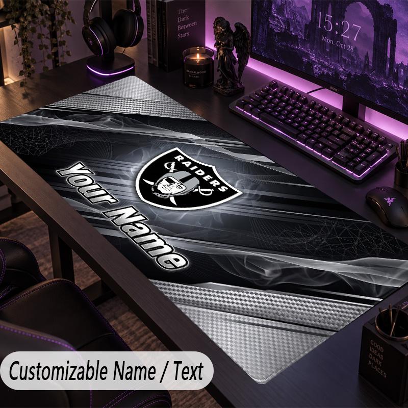 Large Mouse PadLas Vegas Raiders Custom Name Text Personalized Desk Mat Non Slip Gaming Pad