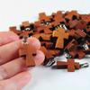 10PCS Mini Cross Necklace Handmade Cross Pendant with Buckle Cross Pendant DIY Small Wooden Cross Pendant