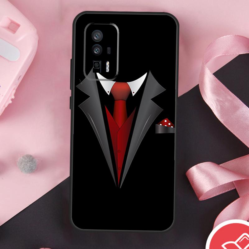Suit and Tie Case For Xiaomi 11T 12T 13T 14T Pro Mi 15 13 14 Ultra POCO X7 Pro X3 X5 X6 F5 F6 F7 Cover