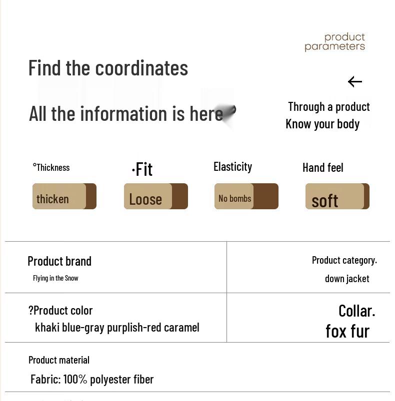 Snow Flying Women's Fox Fur Collar Down Jacket