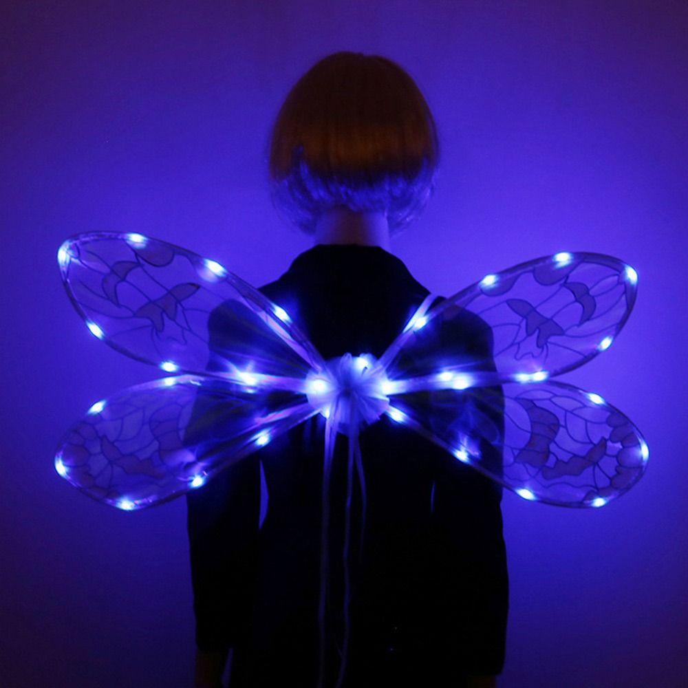 Halloween Costume Fairy Wings with LED Light Sparkling Women Girls Dragonfly Elf Wings Girls' Costume Accessories
