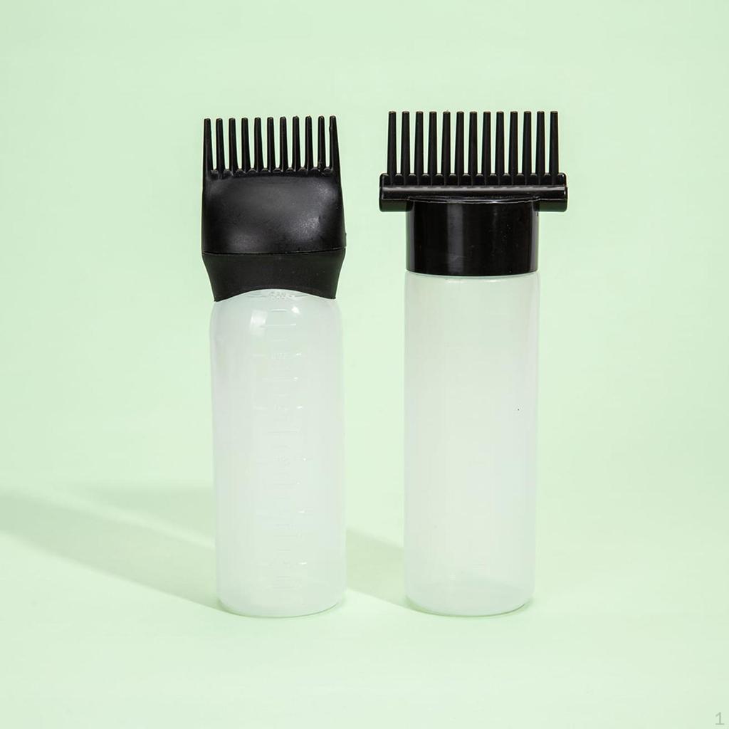 2 Pack of Hair Coloring Applicator Bottles with Root Comb for Barbershop Use