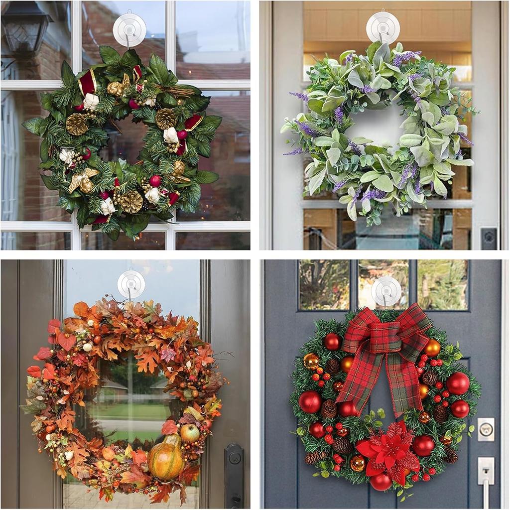 KORCCI Suction Cup Hooks 12Pack - Max Load 10LB, 1.77Inch Clear Medium Suction Cups, No Trace, Reble & Removable, Stainless Steel Hooks, for Tile,